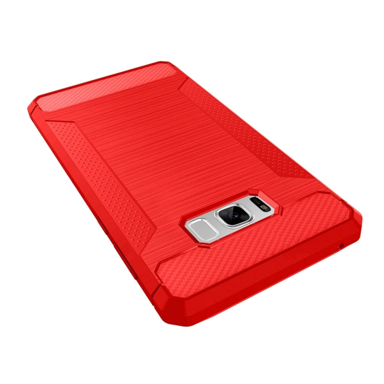 For Galaxy S8 Brushed Texture Carbon Fiber Anti-slip TPU Protective Cover Case