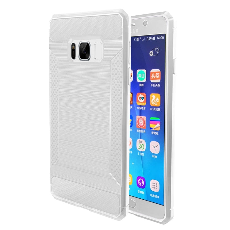 For Galaxy S8 Brushed Texture Carbon Fiber Anti-slip TPU Protective Cover Case