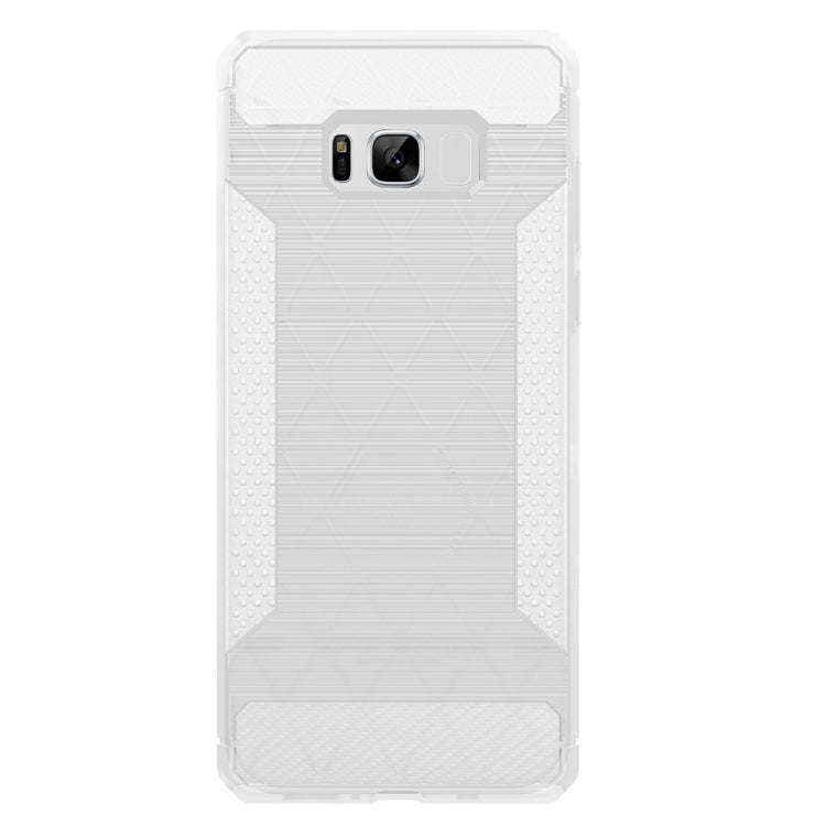 For Galaxy S8 Brushed Texture Carbon Fiber Anti-slip TPU Protective Cover Case