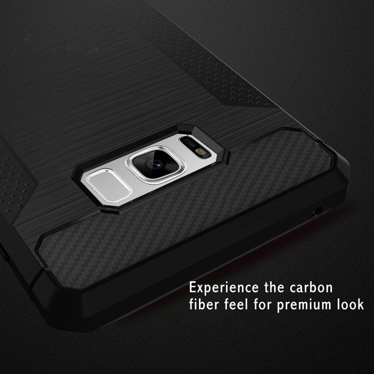 For Galaxy S8 Brushed Texture Carbon Fiber Anti-slip TPU Protective Cover Case