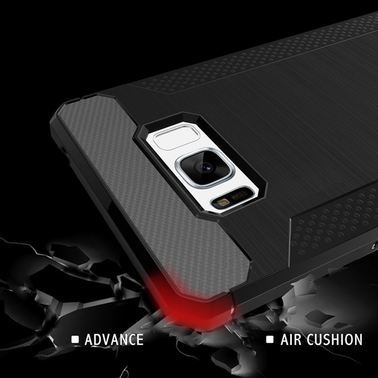 For Galaxy S8 Brushed Texture Carbon Fiber Anti-slip TPU Protective Cover Case