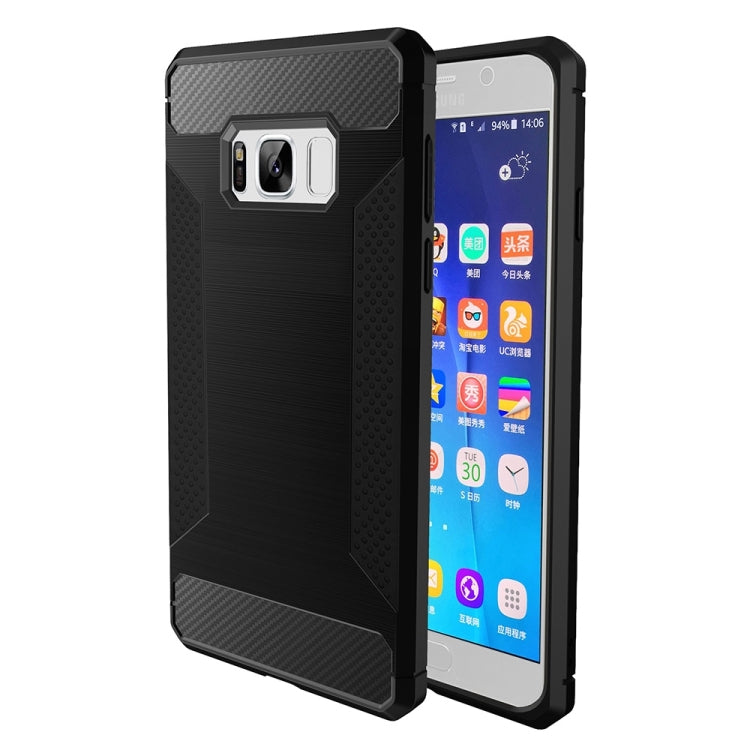 For Galaxy S8 + / G955 Brushed Texture Carbon Fiber Anti-slip TPU Protective Cover Case