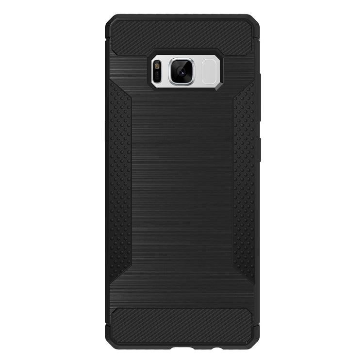 For Galaxy S8 + / G955 Brushed Texture Carbon Fiber Anti-slip TPU Protective Cover Case