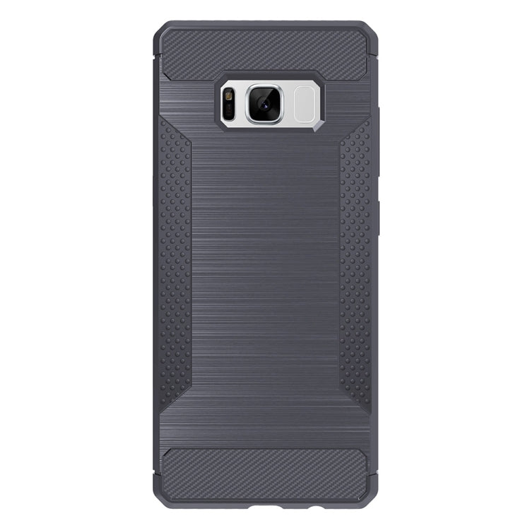 For Galaxy S8 + / G955 Brushed Texture Carbon Fiber Anti-slip TPU Protective Cover Case