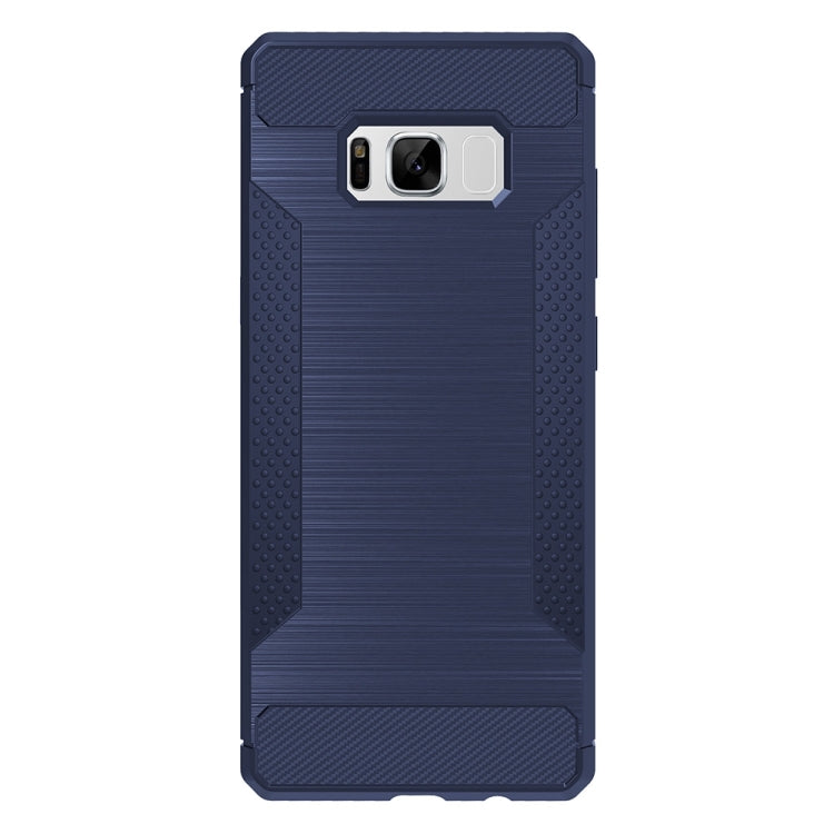 For Galaxy S8 + / G955 Brushed Texture Carbon Fiber Anti-slip TPU Protective Cover Case