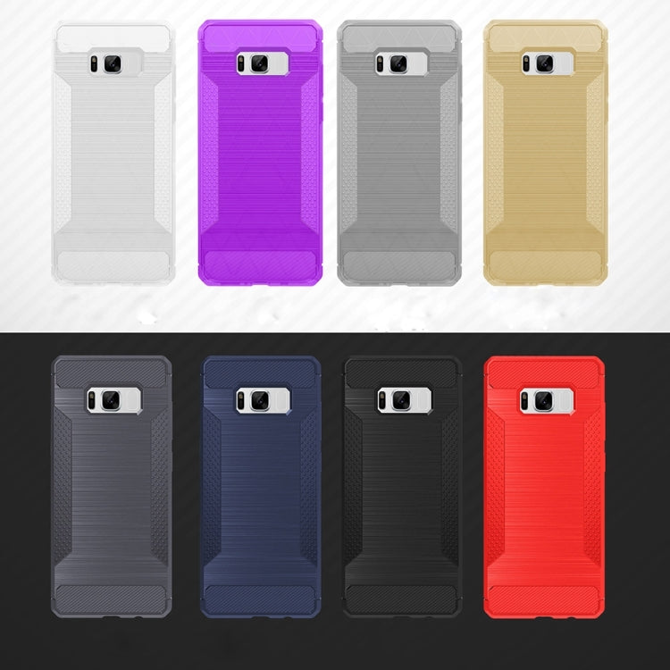 For Galaxy S8 + / G955 Brushed Texture Carbon Fiber Anti-slip TPU Protective Cover Case