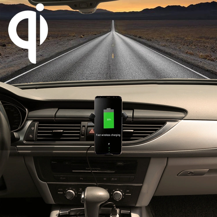 N5-1 QI Standard 9V 1.1A Output Bull Head Shape Vertical Car Air Outlet Vent Fast Wireless Charger, ï¼šFor iPhone, Galaxy, Sony, Lenovo, HTC, Huawei, and other Smartphones