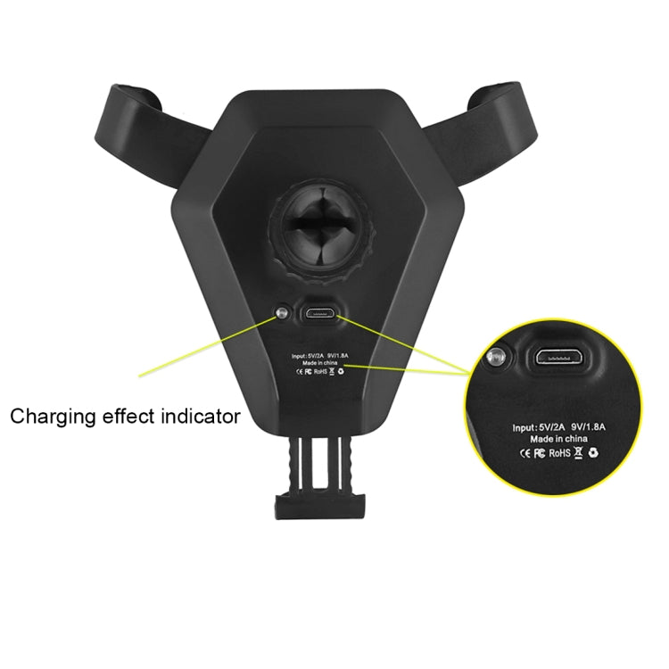 N5-1 QI Standard 9V 1.1A Output Bull Head Shape Vertical Car Air Outlet Vent Fast Wireless Charger, ï¼šFor iPhone, Galaxy, Sony, Lenovo, HTC, Huawei, and other Smartphones