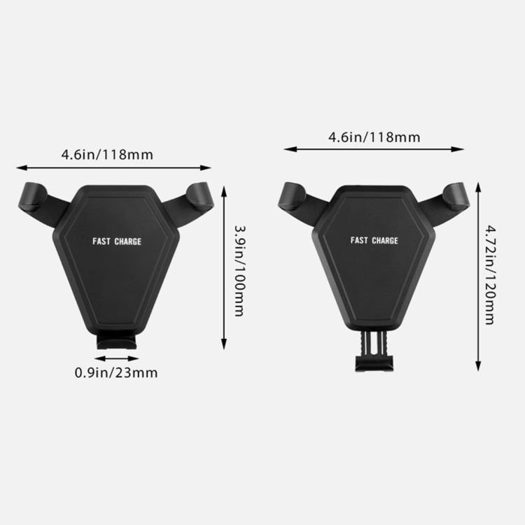 N5-1 QI Standard 9V 1.1A Output Bull Head Shape Vertical Car Air Outlet Vent Fast Wireless Charger, ï¼šFor iPhone, Galaxy, Sony, Lenovo, HTC, Huawei, and other Smartphones