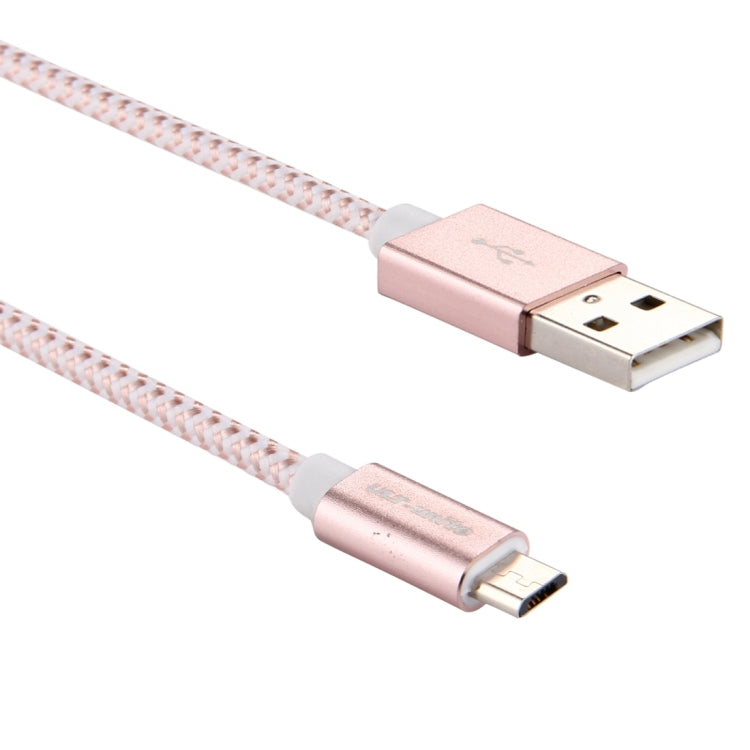 ULT-unite 1.5m Knit Texture USB 2.0 to Micro USB All-copper Wire Data Sync Charging Cable, For Samsung / Huawei / Xiaomi / Meizu / LG / HTC and Other Smartphones(Rose Gold)