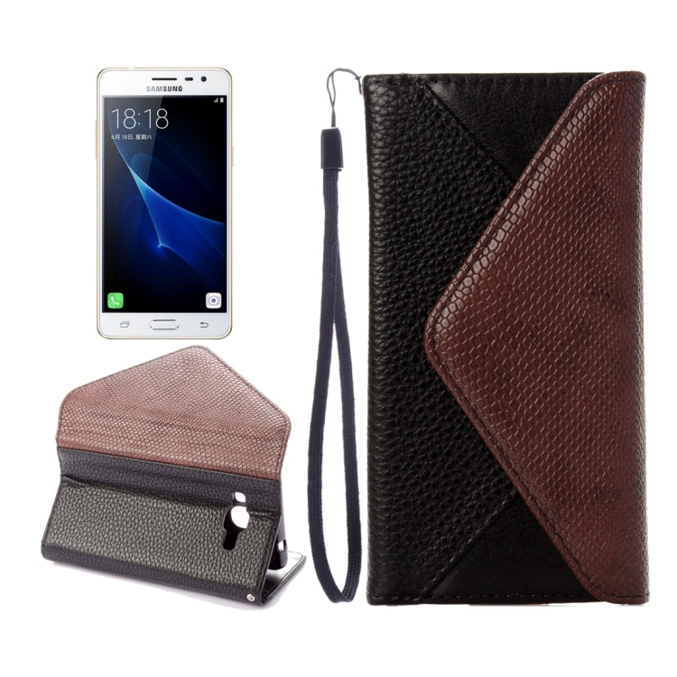 For Galaxy J3 Pro / J311 Envelope Style Litchi Texture Horizontal Flip Leather Case with Magnetic Buckle & Holder & Card Slots & Photo frame & Wallet