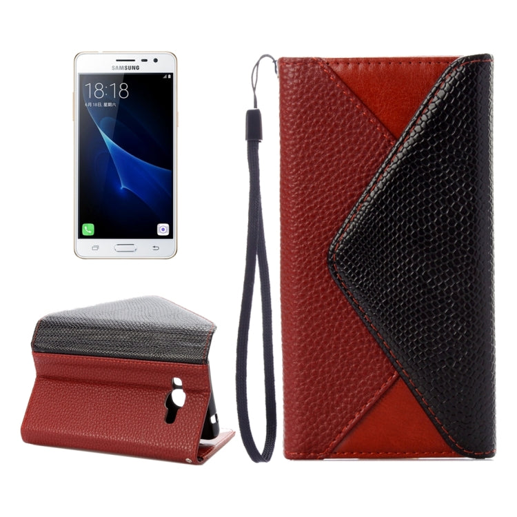 For Galaxy J3 Pro / J311 Envelope Style Litchi Texture Horizontal Flip Leather Case with Magnetic Buckle & Holder & Card Slots & Photo frame & Wallet