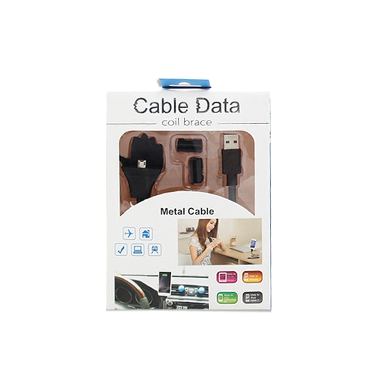 Multi-functional Metal Soft Hose Palm Holder Micro USB to USB Data Charging Cable with Flexible Desk / Car Dock Function, For Samsung, HTC, Sony, Lenovo, Huawei, and other Smartphones