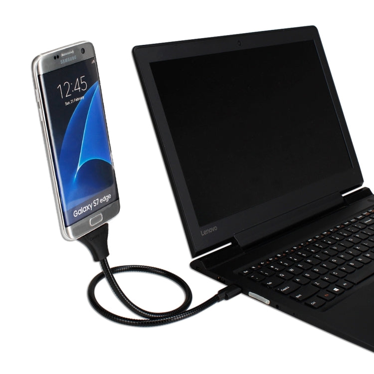 Multi-functional Metal Soft Hose Palm Holder Micro USB to USB Data Charging Cable with Flexible Desk / Car Dock Function, For Samsung, HTC, Sony, Lenovo, Huawei, and other Smartphones