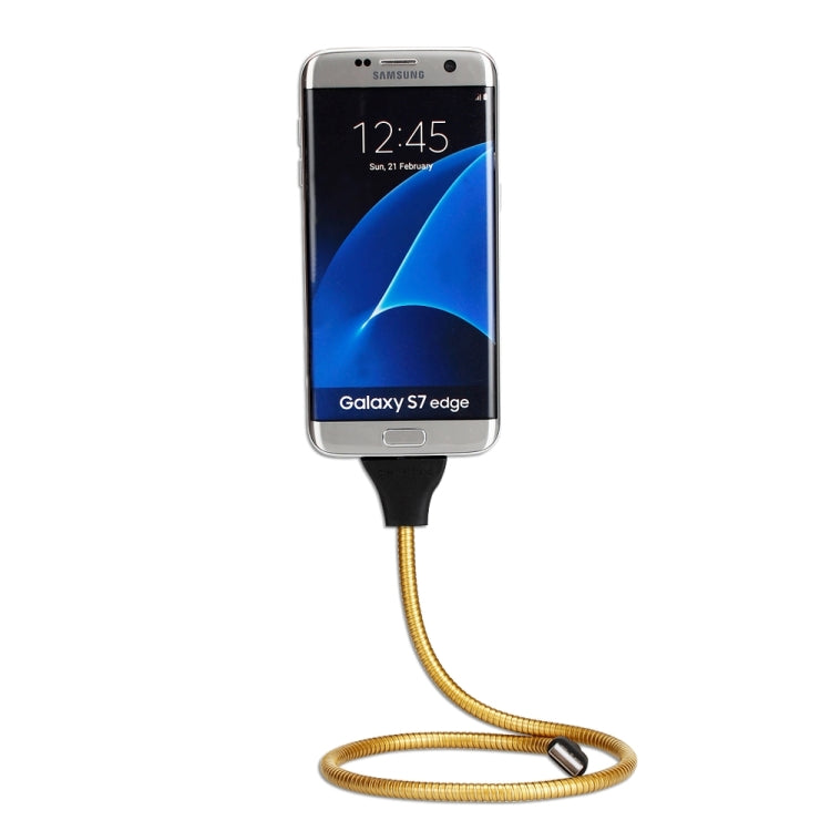 Multi-functional Metal Soft Hose Palm Holder Micro USB to USB Data Charging Cable with Flexible Desk / Car Dock Function, For Samsung, HTC, Sony, Lenovo, Huawei, and other Smartphones