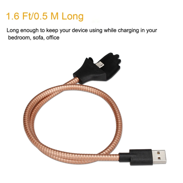 Multi-functional Metal Soft Hose Palm Holder Micro USB to USB Data Charging Cable with Flexible Desk / Car Dock Function, For Samsung, HTC, Sony, Lenovo, Huawei, and other Smartphones