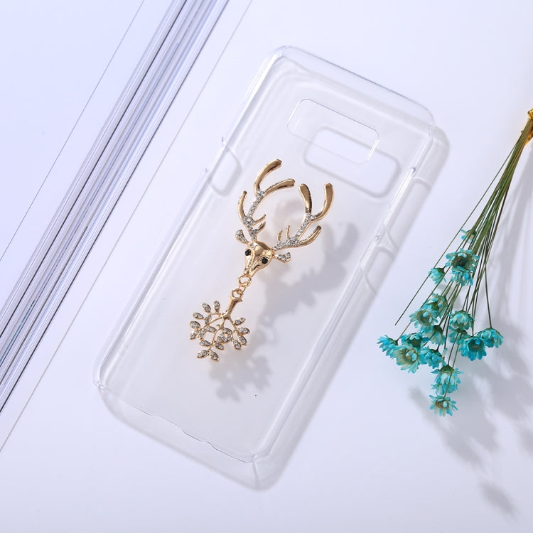 For Galaxy S8 Fashion 3D Diamond Elk Pattern Transparent Protective Back Cover Case