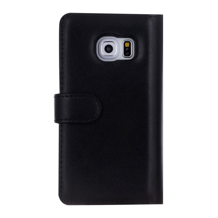 For Galaxy S6 Plain Weave Texture Zipper Horizontal Flip Leather Case with Detachable Back Protective Case & Card Slots & Wallet