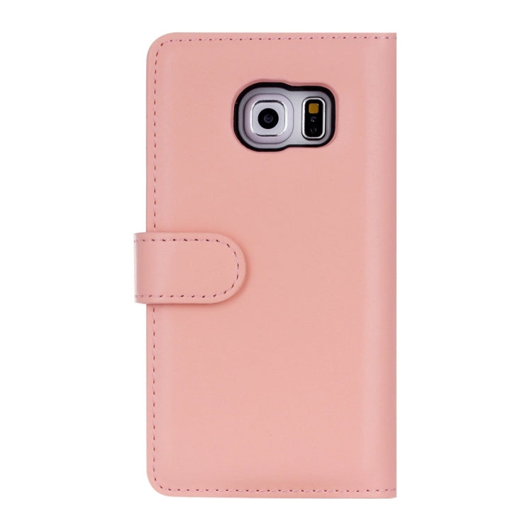 For Galaxy S6 Plain Weave Texture Zipper Horizontal Flip Leather Case with Detachable Back Protective Case & Card Slots & Wallet