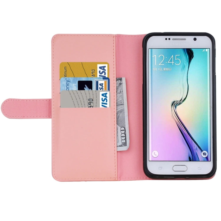 For Galaxy S6 Plain Weave Texture Zipper Horizontal Flip Leather Case with Detachable Back Protective Case & Card Slots & Wallet