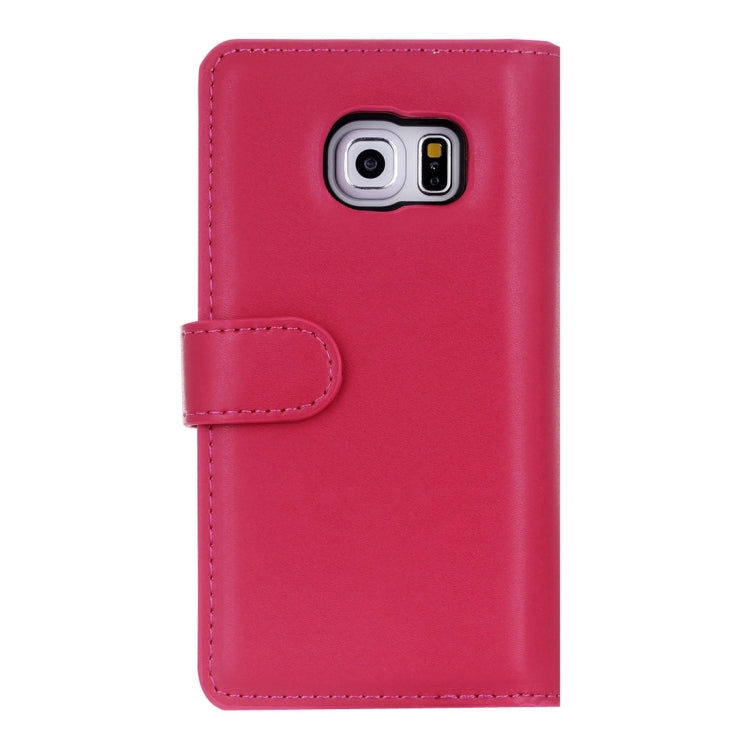 For Galaxy S6 Plain Weave Texture Zipper Horizontal Flip Leather Case with Detachable Back Protective Case & Card Slots & Wallet