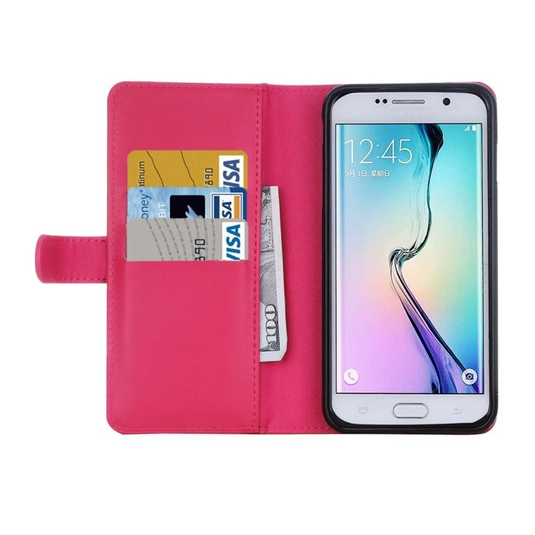 For Galaxy S6 Plain Weave Texture Zipper Horizontal Flip Leather Case with Detachable Back Protective Case & Card Slots & Wallet