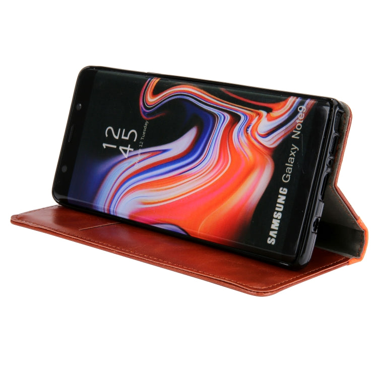 Retro Book Design Horizontal Flip PU Leather Case with Holder & Card Slots for Galaxy Note9
