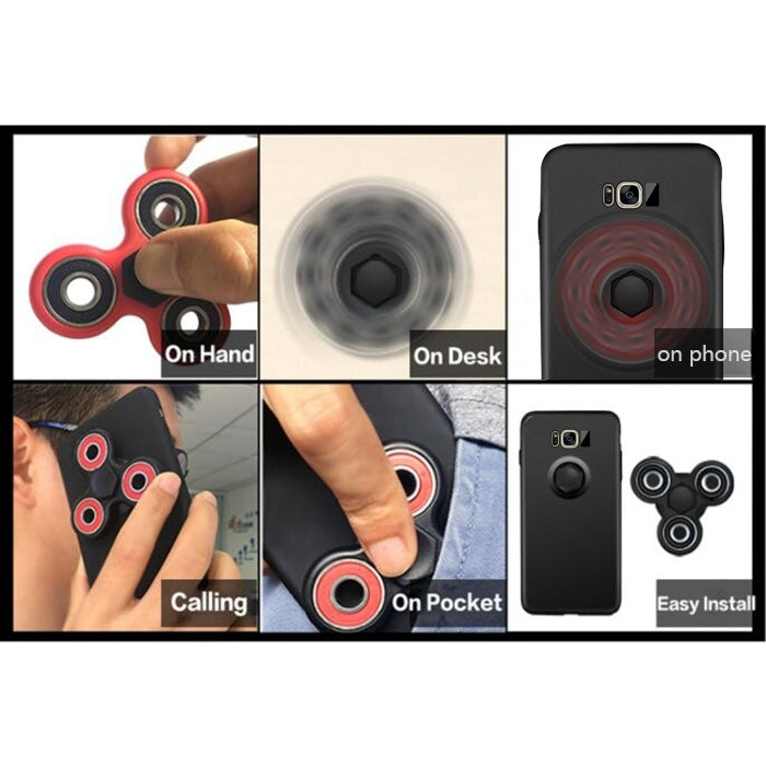 For Galaxy S8 Triangle Gyro EDC Fidget Hand Spinner Protective Back Cove Case