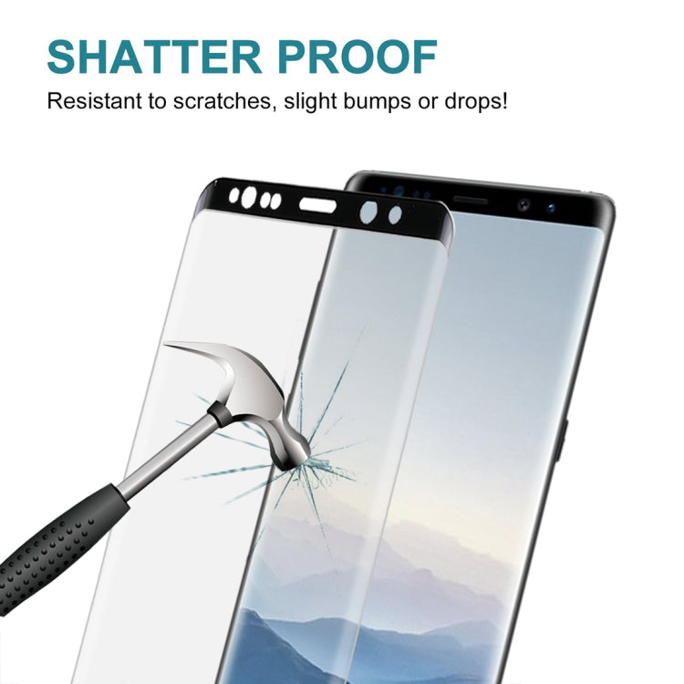 For Galaxy Note 8 0.3mm 9H Surface Hardness 3D Explosion-proof Full Screen Tempered Glass Film(Black)