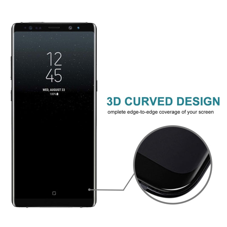 For Galaxy Note 8 0.3mm 9H Surface Hardness 3D Explosion-proof Full Screen Tempered Glass Film(Black)