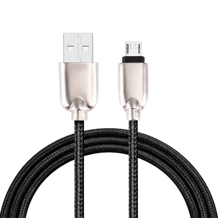 1M Woven Style Metal Head 108 Copper Cores Micro USB to USB Data Sync Charging Cable