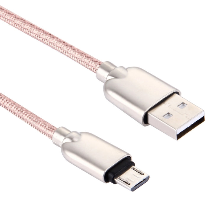 1M Woven Style Metal Head 108 Copper Cores Micro USB to USB Data Sync Charging Cable