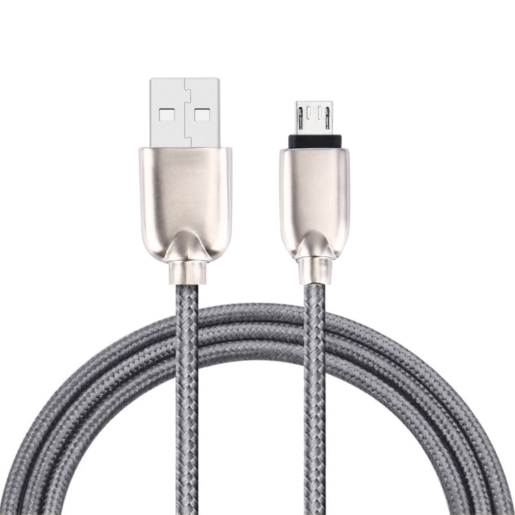 1M Woven Style Metal Head 108 Copper Cores Micro USB to USB Data Sync Charging Cable