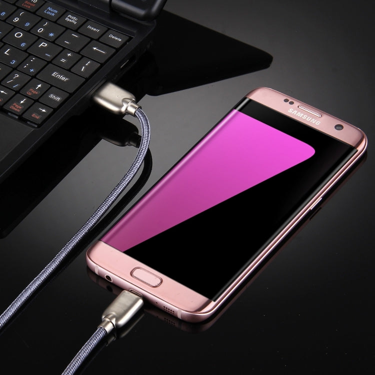 1M Woven Style Metal Head 108 Copper Cores Micro USB to USB Data Sync Charging Cable