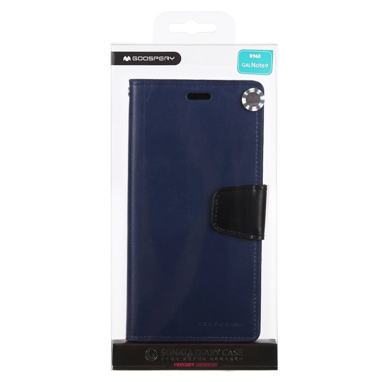 GOOSPERY SONATA DIARY Horizontal Flip Leather Case for Galaxy Note9, with Holder & Card Slots & Wallet