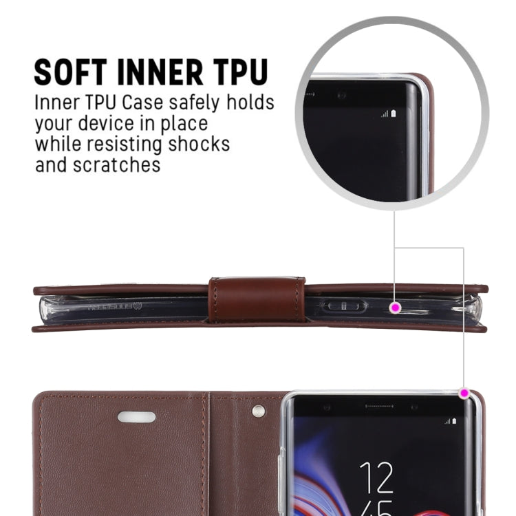 GOOSPERY SONATA DIARY Horizontal Flip Leather Case for Galaxy Note9, with Holder & Card Slots & Wallet