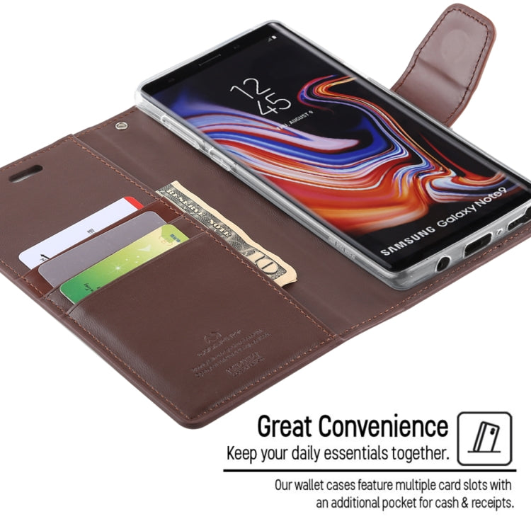 GOOSPERY SONATA DIARY Horizontal Flip Leather Case for Galaxy Note9, with Holder & Card Slots & Wallet