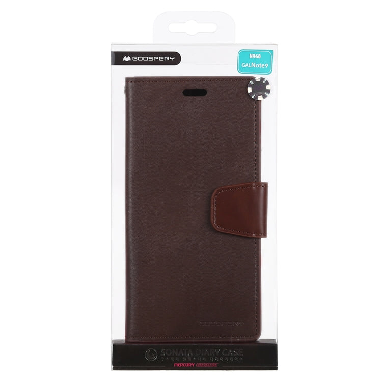 GOOSPERY SONATA DIARY Horizontal Flip Leather Case for Galaxy Note9, with Holder & Card Slots & Wallet