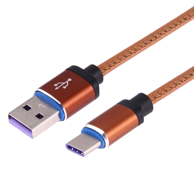 1m USB to USB-C / Type-C Leather Data Sync Charging Cable