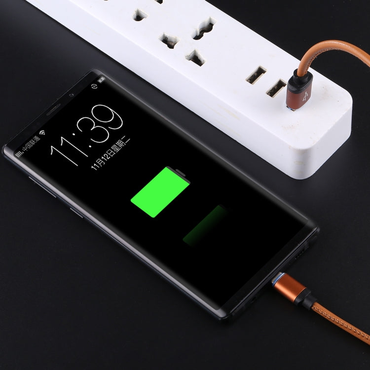 1m USB to USB-C / Type-C Leather Data Sync Charging Cable