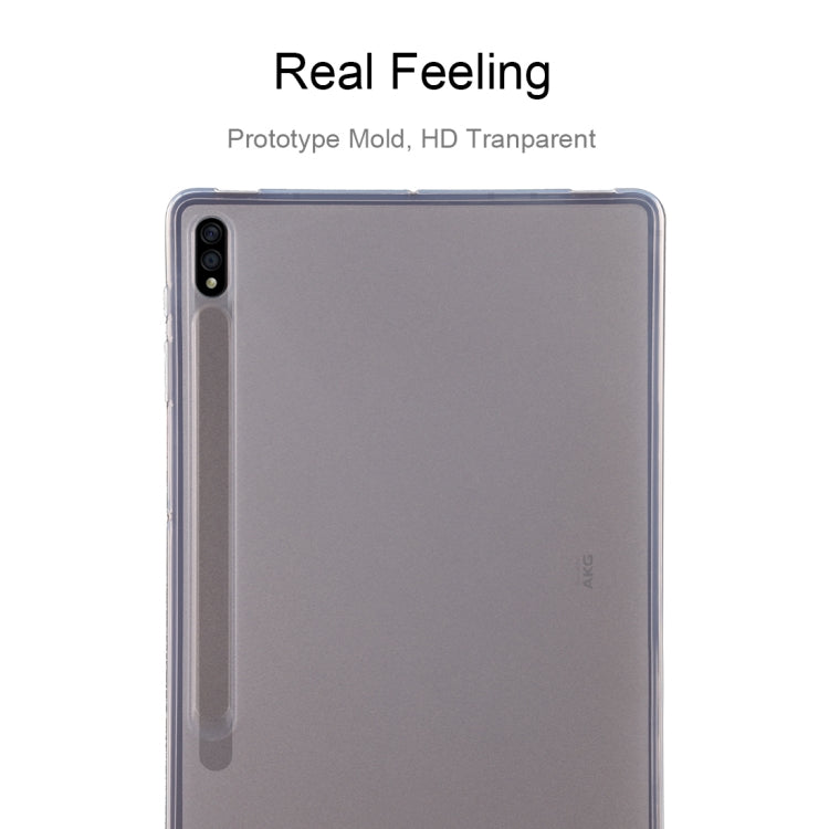For Samsung Galaxy Tab S7 Plus 0.75mm Shockproof Outside Glossy Inside Frosted TPU Protective Case