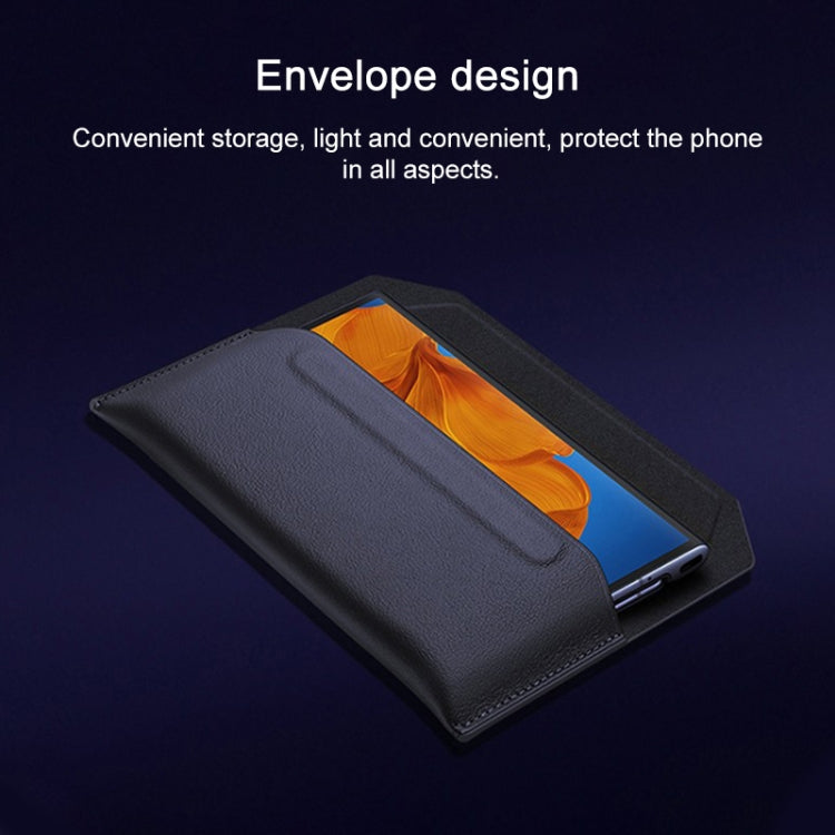 For Huawei Mate Xs Envelope Genuine Leather Horizontal Flip Case