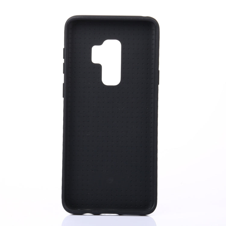 For Galaxy S9+ Carbon Fiber Texture PU Anti-slip Soft Protective Back Cover Case