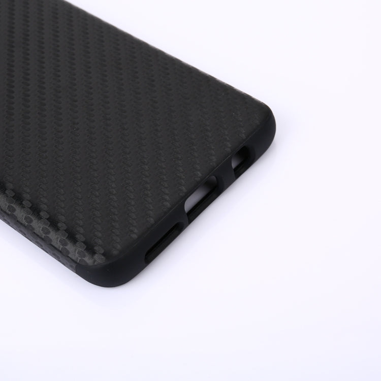 For Galaxy S9+ Carbon Fiber Texture PU Anti-slip Soft Protective Back Cover Case