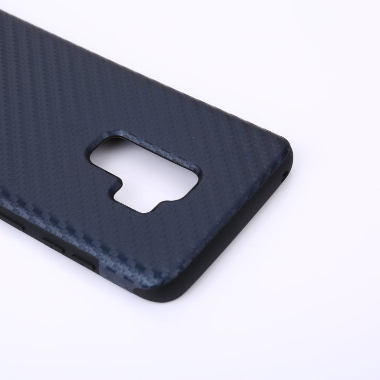 For Galaxy S9+ Carbon Fiber Texture PU Anti-slip Soft Protective Back Cover Case