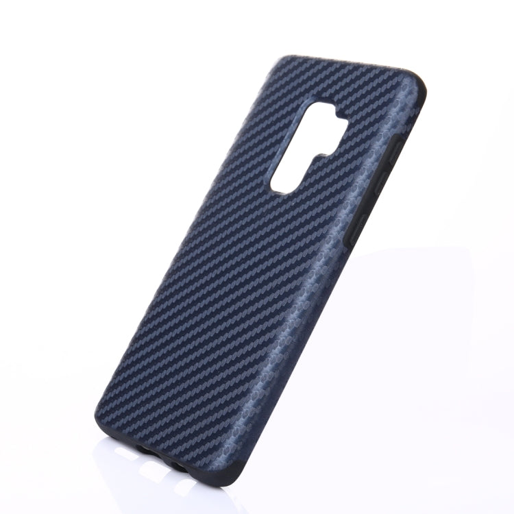 For Galaxy S9+ Carbon Fiber Texture PU Anti-slip Soft Protective Back Cover Case