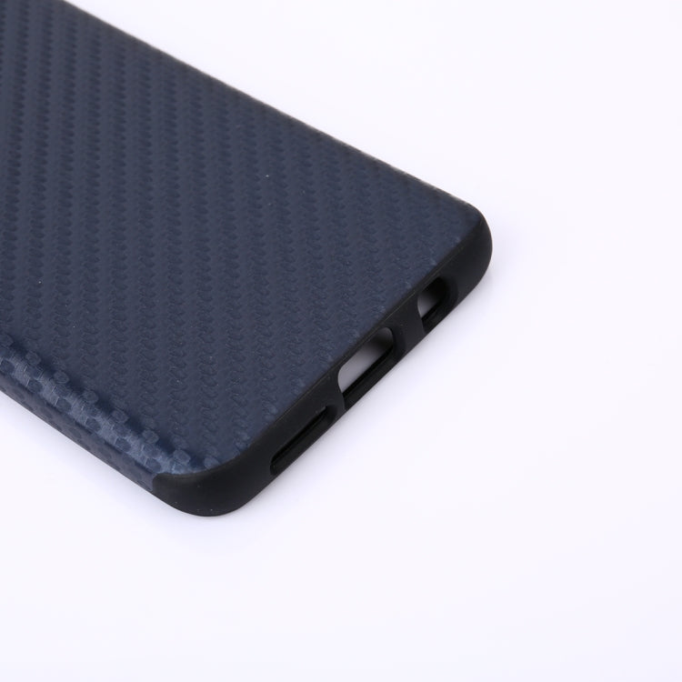 For Galaxy S9+ Carbon Fiber Texture PU Anti-slip Soft Protective Back Cover Case