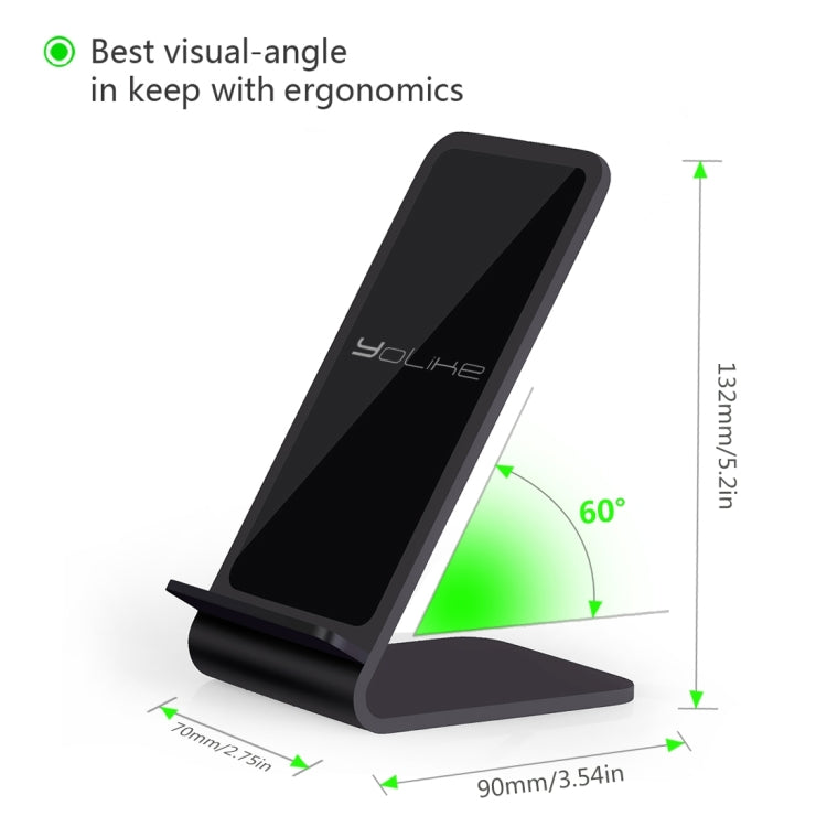 YoLike A8 10W QI Wireless Standard Stand Aluminum Alloy Charger
