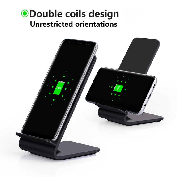 YoLike A8 10W QI Wireless Standard Stand Plastic Charger, For iPhone 8 / 8 Plus / X &  Galaxy S8 / S8 + / S7 Edge / S7 / S6 / S6 edge / S6 edge + / Note 5(Black)