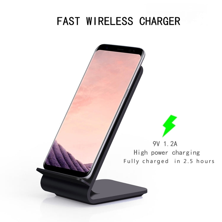 YoLike A8 10W QI Wireless Standard Stand Plastic Charger, For iPhone 8 / 8 Plus / X &  Galaxy S8 / S8 + / S7 Edge / S7 / S6 / S6 edge / S6 edge + / Note 5(Black)